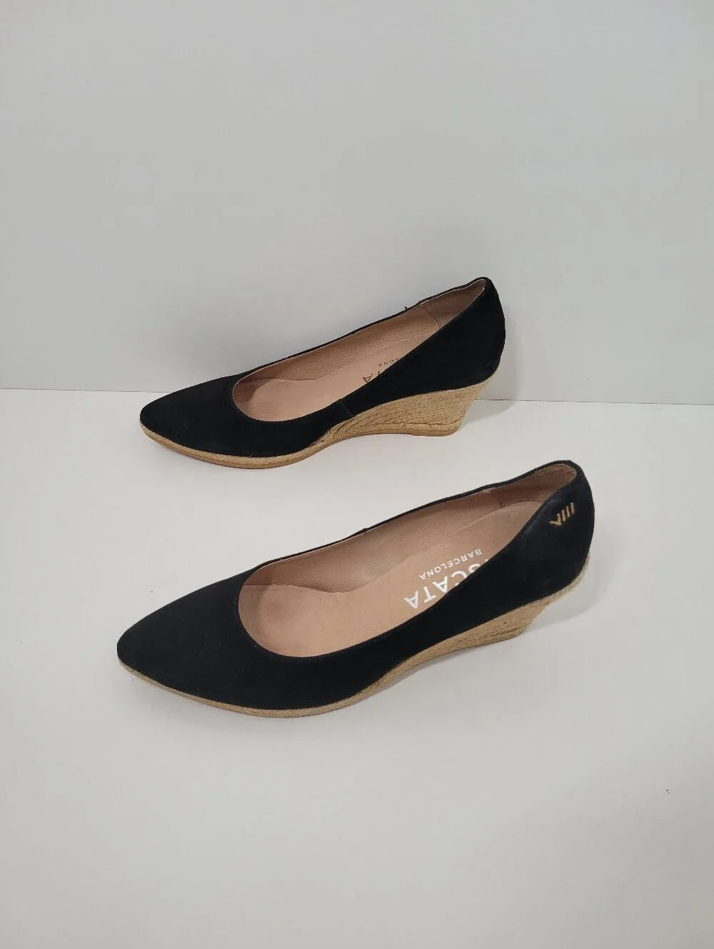 Viscata Black Velvet Wedge Heel Shoes Women's Size 41 US 10